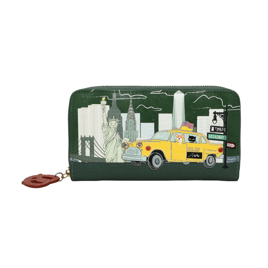 New York City Cats and Corgis Large Ziparound Wallet
