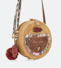 Round Raffia Crossbody Bag