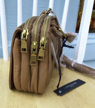 Maike Reptil Leather Crossbody Calf Hair Trim Bag Brown