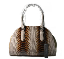 Jule Slack Python Embossed Leather Satchel Bag New Stone (Brown)