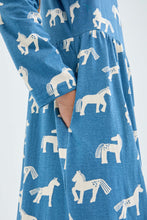 Midi Flared Dress with Animal Print