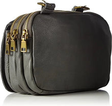 Maike Reptil Leather Crossbody Calf Hair Trim Bag Grey