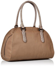 Jule Slack Python Embossed Leather Satchel Bag New Stone (Brown)