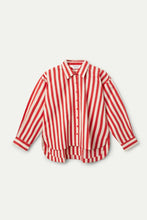 Red striped structured shirt
