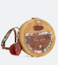 Round Raffia Crossbody Bag