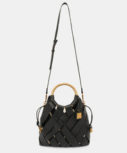 Sienna Top Handle Leather Bag in Black