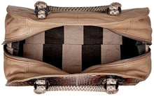 Jule Slack Python Embossed Leather Satchel Bag New Stone (Brown)