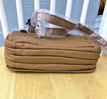 Maike Reptil Leather Crossbody Calf Hair Trim Bag Brown