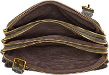 Maike Reptil Leather Crossbody Calf Hair Trim Bag Brown
