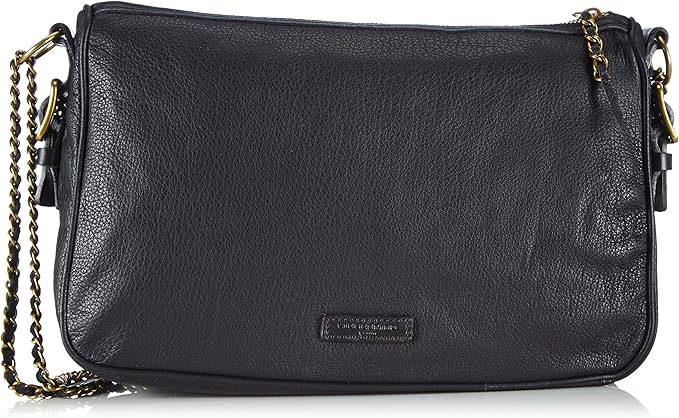 Mizzi Chain Strap Soft Leather Crossbody Bag Black