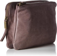Karen Silky Coated Leather Crossbody Bag Dark Brown