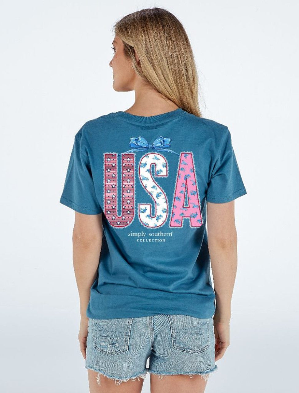 Patriotic Lace Ribbon USA Print Tee