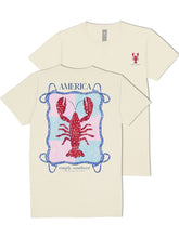 Patriotic Lobster America Quilted Square Print Tee