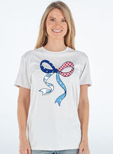 Patriotic Hair Ribbon Patch Bow Print Tee