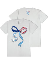 Patriotic Hair Ribbon Patch Bow Print Tee