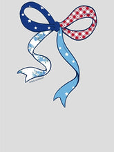 Patriotic Hair Ribbon Patch Bow Print Tee