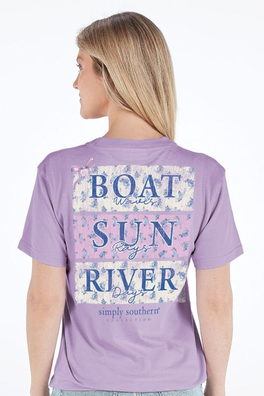 Boat Sun River Print Tee