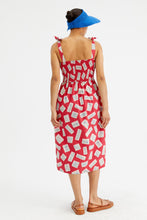 Geometric Print Midi Strappy Dress with Bow