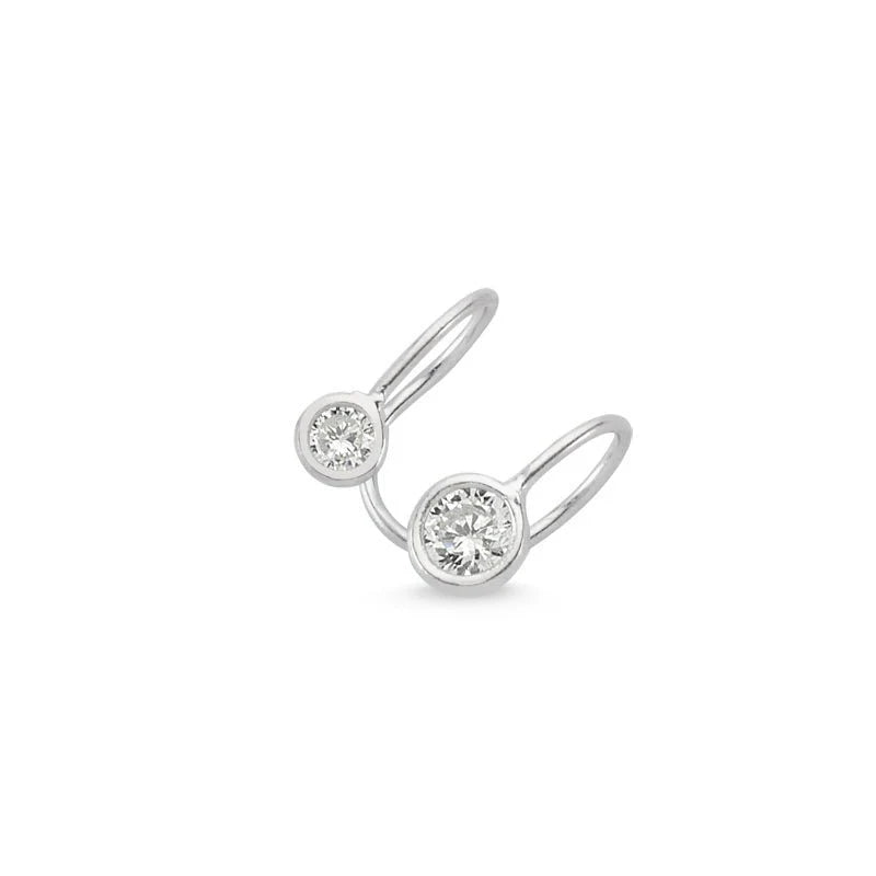 Dainty Simple Mini Bezel Ear Cuff Earring in Silver