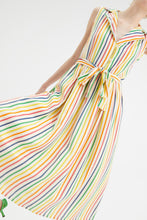 Stripe Print Midi Shirt Dress