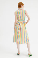 Stripe Print Midi Shirt Dress