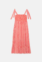 Stripe Print Midi Strappy Dress