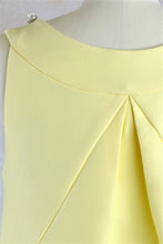 Embellished Woven Shift Dress in Yellow