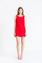 Embellished Woven Shift Dress in Yellow