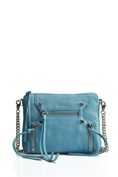 Logan Leather Cross Body Bag in Blue