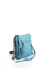 Logan Leather Cross Body Bag in Blue