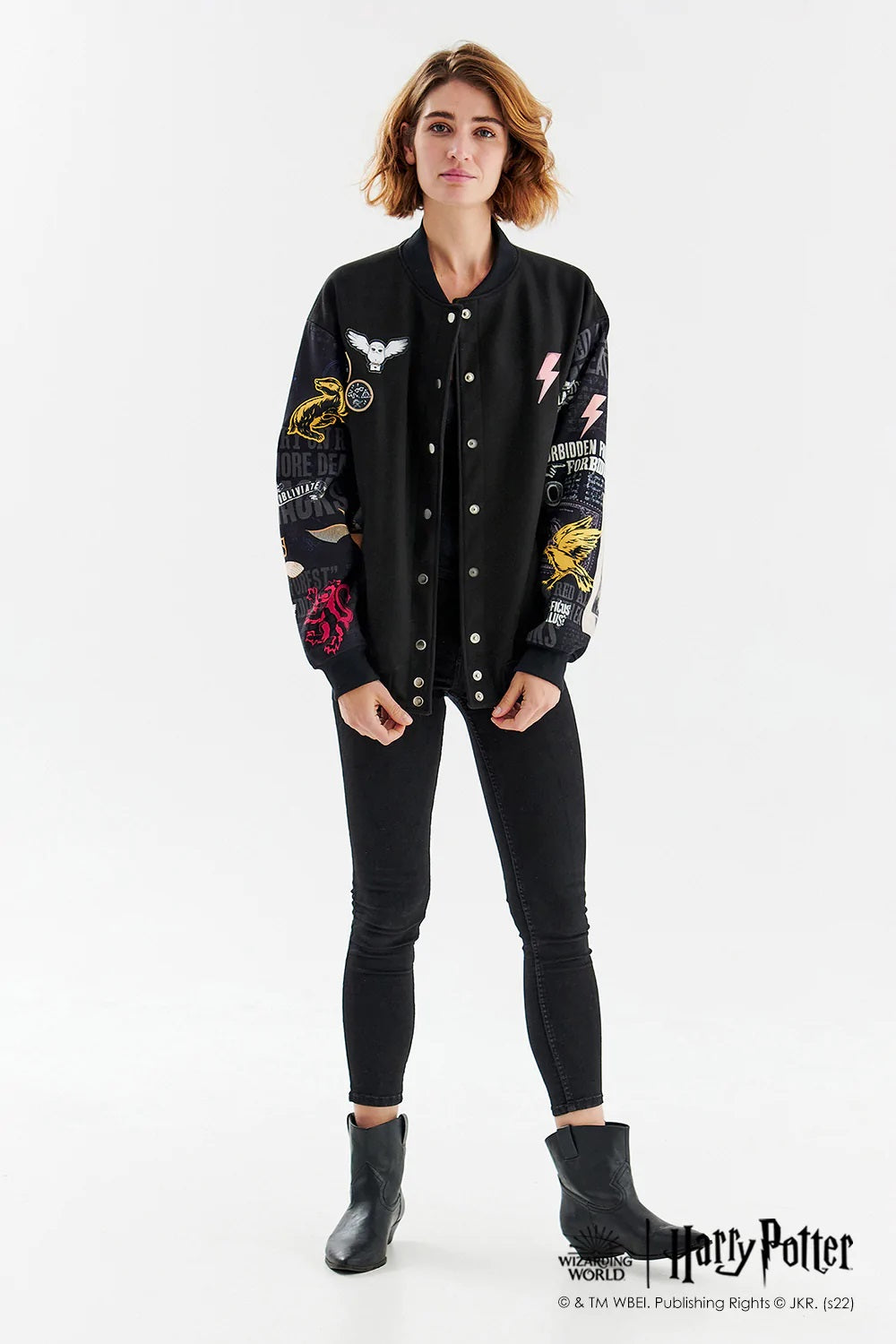 Solemnly Swear Bomber Jacket in Black