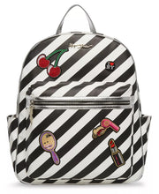 Stripe It Rich Large Backpack in Black White Stripe