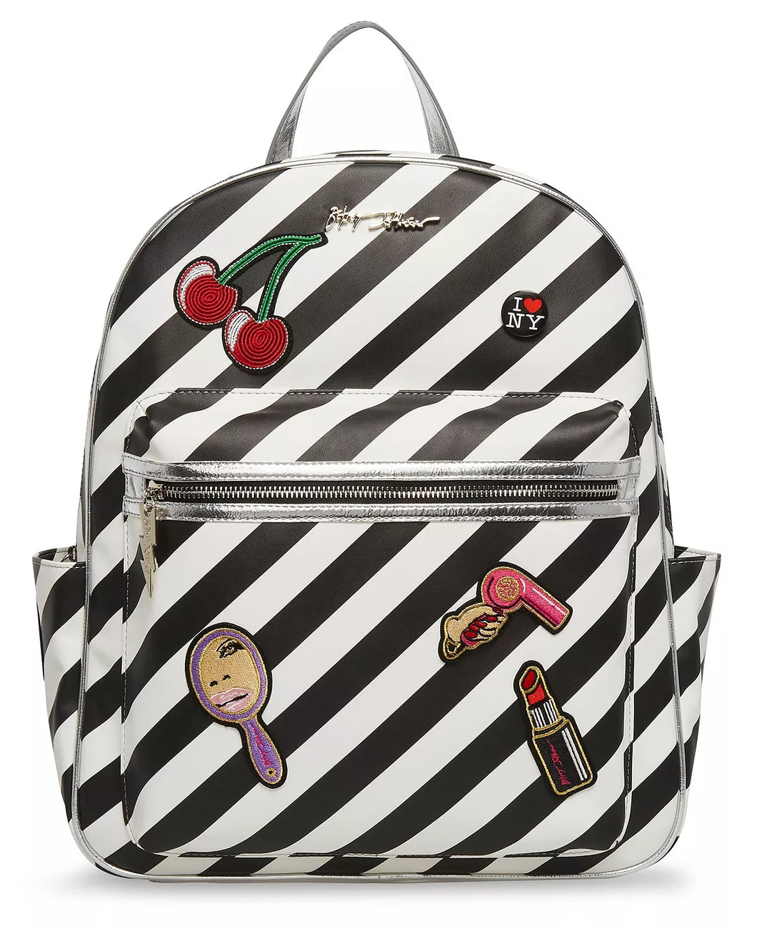Stripe It Rich Large Backpack in Black White Stripe