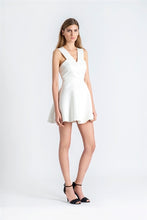 Sleeveless Jacquard Fit and Flare Mini Dress in Powder Blue