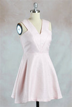 Sleeveless Jacquard Fit and Flare Mini Dress in Baby Pink