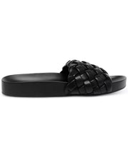 PADDY Woven Slide Sandals in Black
