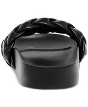 PADDY Woven Slide Sandals in Black