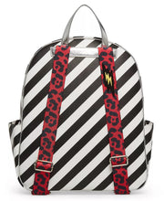 Stripe It Rich Large Backpack in Black White Stripe