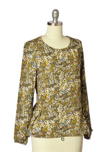 Abstract Floral Print Long Sleeves Top