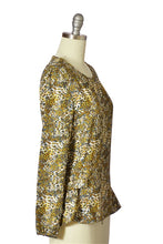 Abstract Floral Print Long Sleeves Top