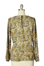 Abstract Floral Print Long Sleeves Top