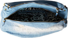 Vega A Distressed Denim Crossbody Bag in Blue