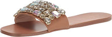Bazzle Bejeweled Flat Sandals in Tan Multi
