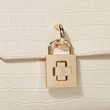 BPure-C Croc Embossed Box Bag in Bone