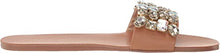Bazzle Bejeweled Flat Sandals in Tan Multi