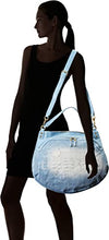 Vega A Distressed Denim Crossbody Bag in Blue