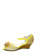 Crazy Daisy Wedge Sandals in Yellow