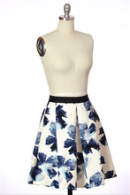 Textured Woven Floral Pleat Skirt in Cream