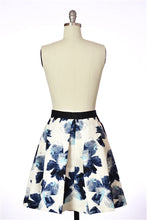 Textured Woven Floral Pleat Skirt in Cream