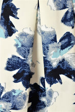 Textured Woven Floral Pleat Skirt in Cream